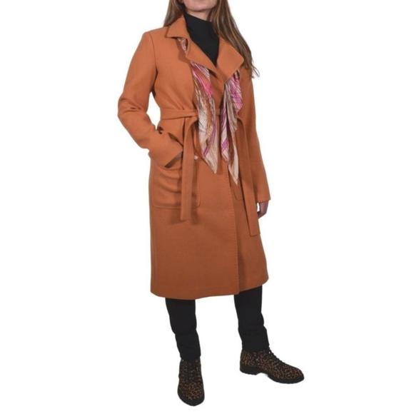 Cult Moda - Belted Wool Blend Long Coat - US 8 - Picture 1 of 6